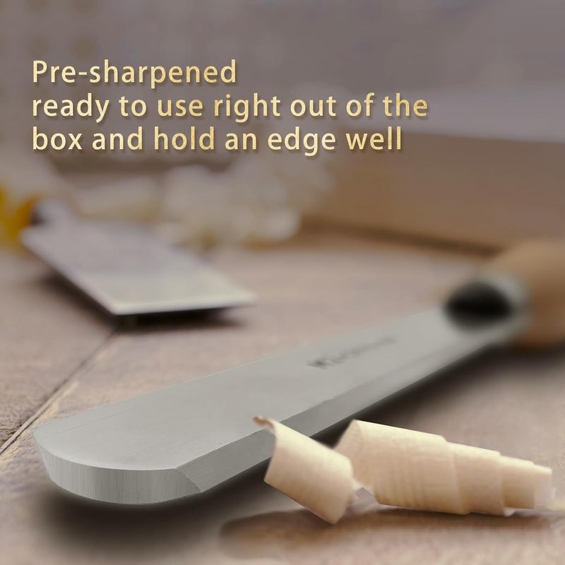 UF-SHARP 1 inch Round Nose Scraper, M2 Cryo High Speed Steel Wood Turning Tools with Beech Wood Handle - Image 4